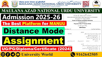 Manuu Distance Batch 2024 Assignment UG, PG, Diploma/Certificate 2025 | @UniversityWorld