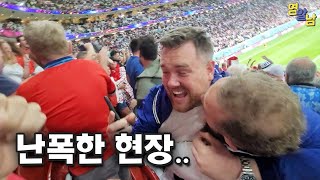 욕설과 폭력이 난무하는 잉글랜드 v 프랑스 경기장에서 살아 돌아오기
