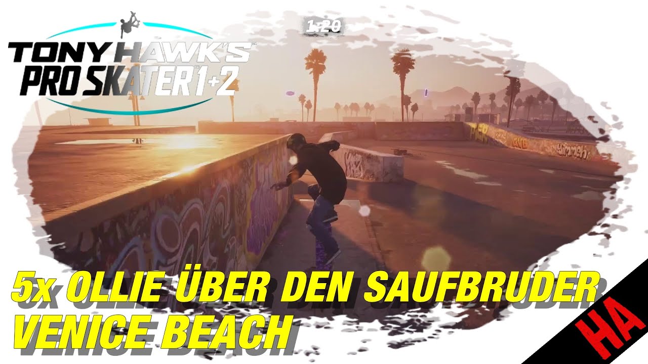 TONY HAWK'S PRO SKATER 1+2 5x Ollie über den Saufbruder VENICE