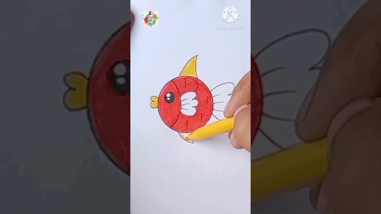 easy round fish drawing 