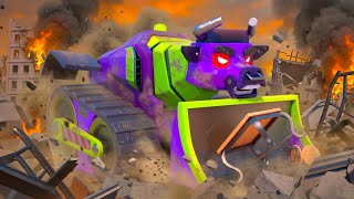 Bull Bulldozer Vs Evil Twin Who Will Win  Super Truck Rescue Team