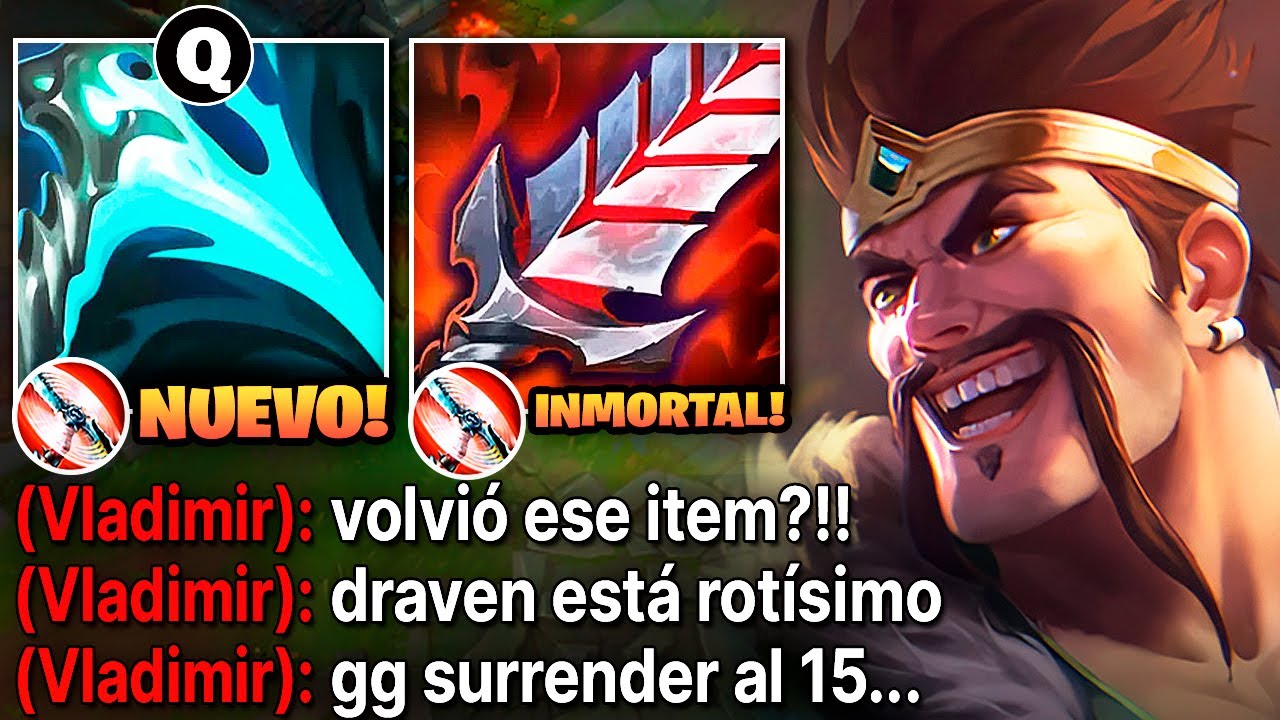 Draven pero cada Q quita el 90% de vida con esta build