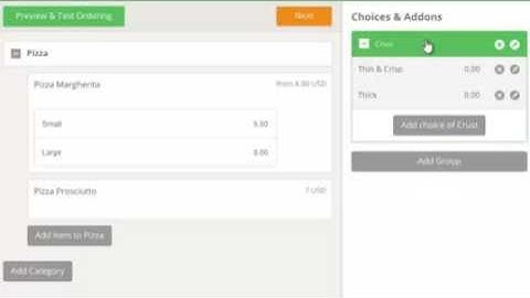 Menu editor tutorial 2 - Create dish choices and add-ons to customize menu items in restaurant menu