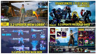 🔴3.2 Update New Lobby | PUBG New Transformer Collab | 3.2 Update New M416 Skin 🔥