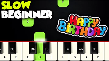 Happy Birthday | SLOW BEGINNER PIANO TUTORIAL + SHEET MUSIC by Betacustic