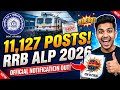 🔥11,127 POSTS! 🚂 RRB ALP New Recruitment 2026 Official Notification Out!