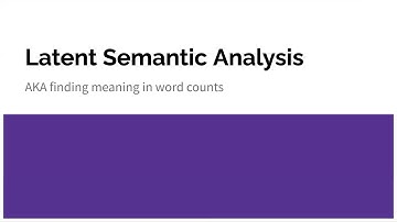 Latent Semantic Analysis | Back Talks