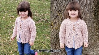 Easy Crochet Sweater | Easy crochet baby cardigan | Bag O Day Crochet Tutorial 553
