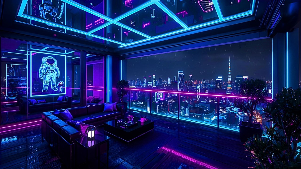 Balcony After Midnight 🌧 Lofi Rain for Stress Relief, & Study Lofi ...