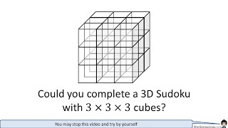 3D Sudoku - 3x3x3