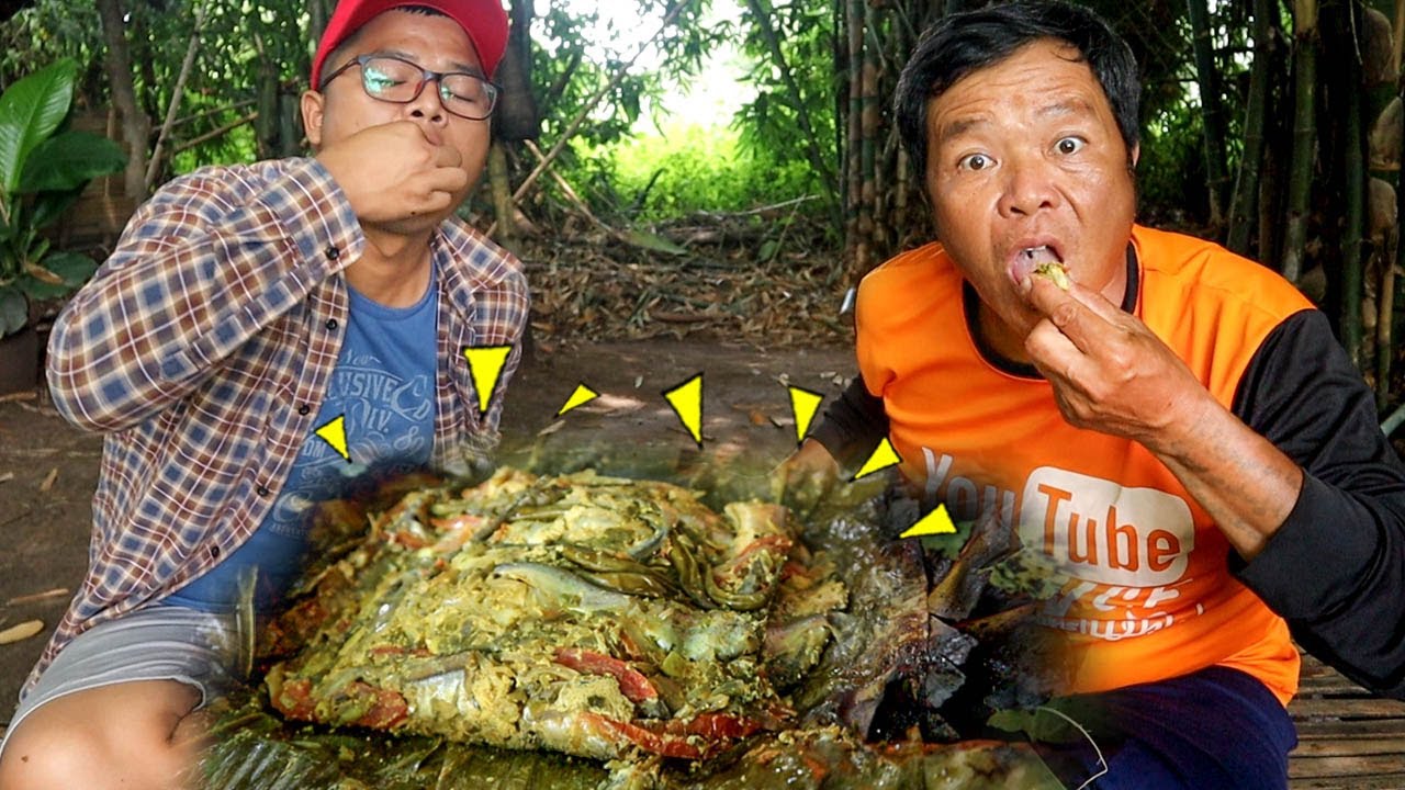 ทำอาหารในป่า ปลาไข่เมนูปลาซิว สูตรครัวป่าไผ่ ปลาไข่เต็มท้อง l SAN CE