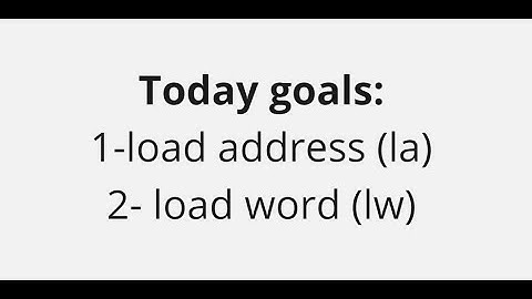 dissembling Load word (lw) & Load Address (la)