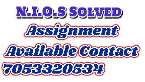N.I.O.S TMA Solved Assignment