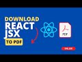How to download React JSX to PDF