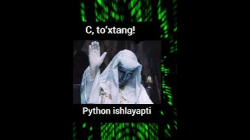 C, toʻxtang, Python ishlayapti #c #python #codingmeme