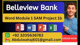 Belleview Bank Word Module 1 SAM Project 1b #BelleviewBank