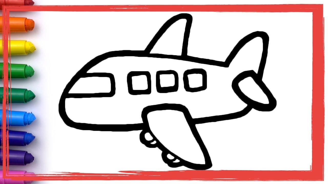 TOY AIRPLANE Drawing and Coloring pages for kids toddlers Learn colors ...