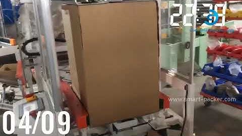 Big carton box automatic forming cartoning erecting  feeding machine testing video