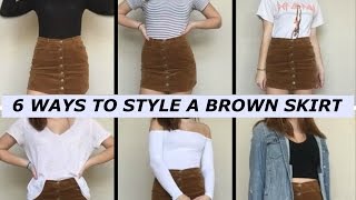 6 Ways to Style a Brown Skirt!!♡