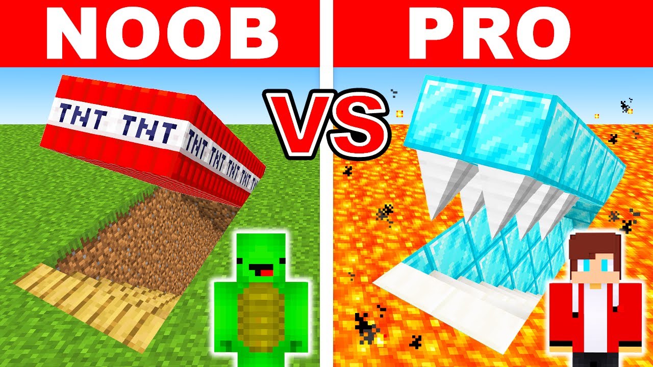 MIKEY vs JJ FAMILY: NOOB vs PRO: SECRET TRAP BASE Build Challenge in Minecraft