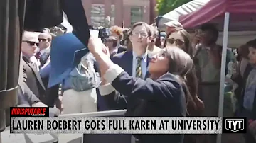Lauren Boebert Goes FULL KAREN, Tries To Rip Down Flag On Campus #IND