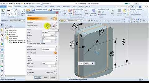 Bài 15  Lệnh tạo gân Rib và thực hành vẽ chi tiết có gân NX 11
