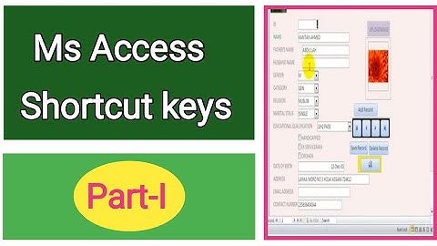 Ms Access Shortcut keys || short cut keys in ms access