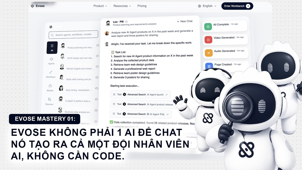 Đội trợ lý AI thay vì 1 chatbot: Evose là gì trong 90 giây | Evose Mastery #1