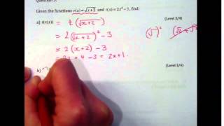 Unit 1 Part 1 Functions Test Solutions 2012-2013