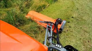 Kioti RX7320 Tractor w/Flail Mower - Mowing with Rear Hatch Closed