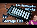 Rechargeable AAA Batteries (1,000mAh) with a 3 yr shelf life
