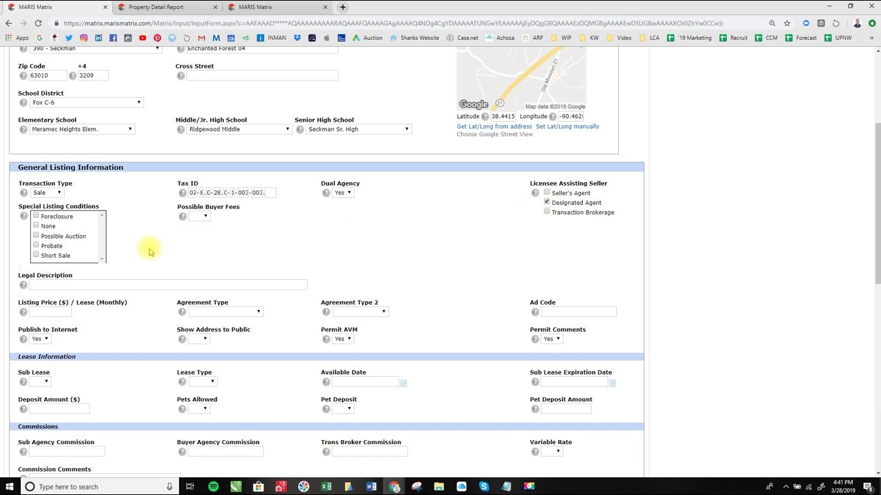 MARIS   Entering a new listing 032819