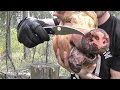 Тест ножей на поражающую способность против свиного черепа