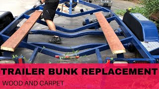 Boat Trailer Bunk replacement  DIY (wood and carpet) in 4K