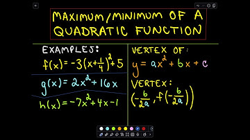 ❖ Maximum and Minimum Values of Quadratic Functions ❖