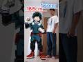 僕のヒーローアカデミアのキャラクターと並んでみた!!!#僕のヒーローアカデミア #ヒロアカ #身長 #緑谷出久 #飯田天哉 #爆豪勝己 #轟焦凍 #デク #八百万百 #麗日お茶子