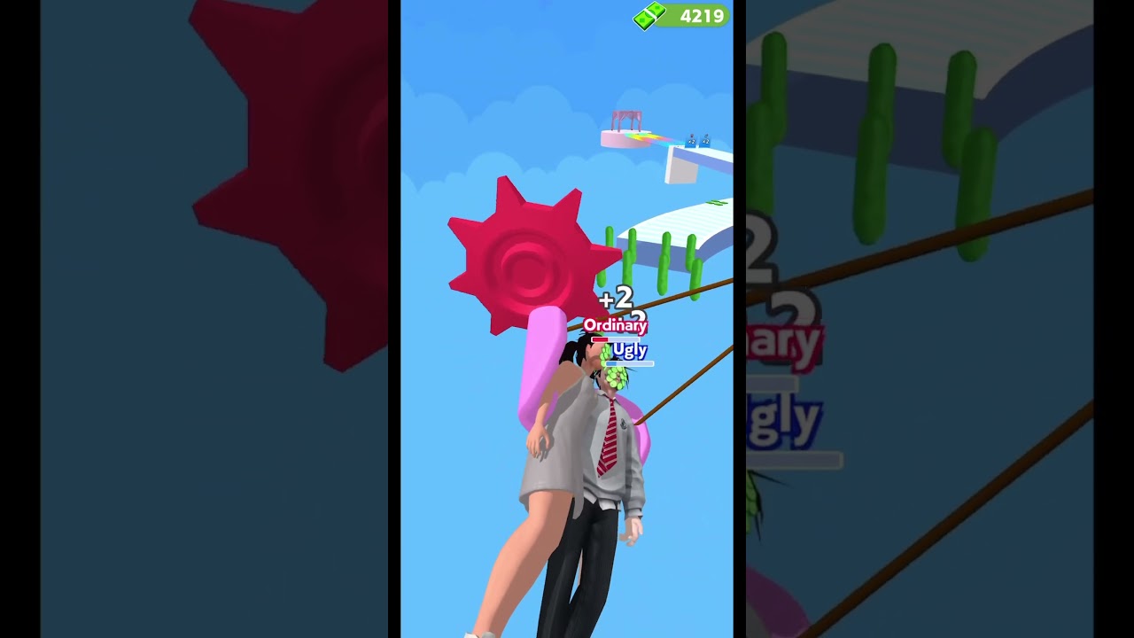 Ugly couple running away 