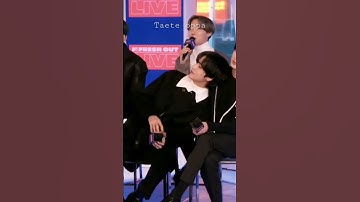 the way Jimin says yes in interview l tae reaction to Jimin 🤣🤣 #youtubeshorts #bts