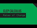 Rates of Change (CLEP Calculus T1 #31)