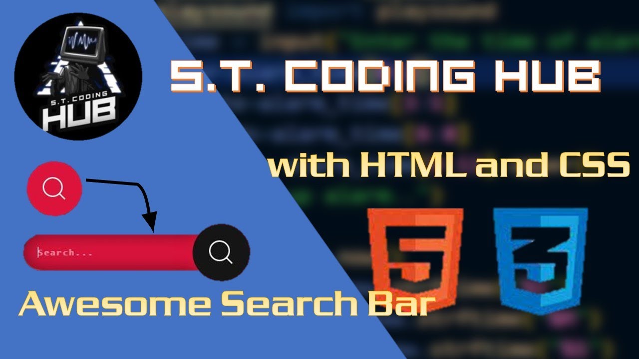 Awesome Search Bar with HTML and CSS - YouTube