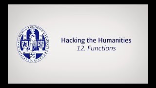 Episode 12: Functions