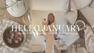 HELLO JANUARY | grocery shopping, home haul, winter walks, cooking & pregnancy Q&A