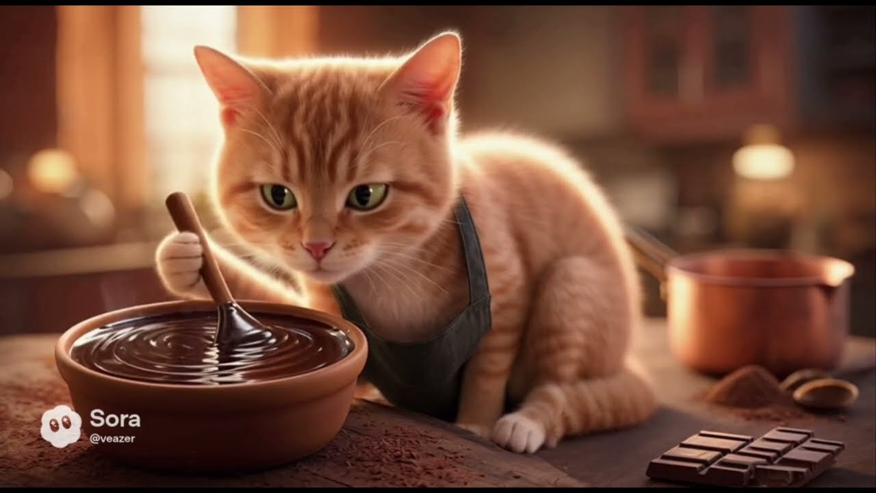 AI Cat Cooking Show 🍳  Hilarious Chef Cat Makes the Wildest Recipes!