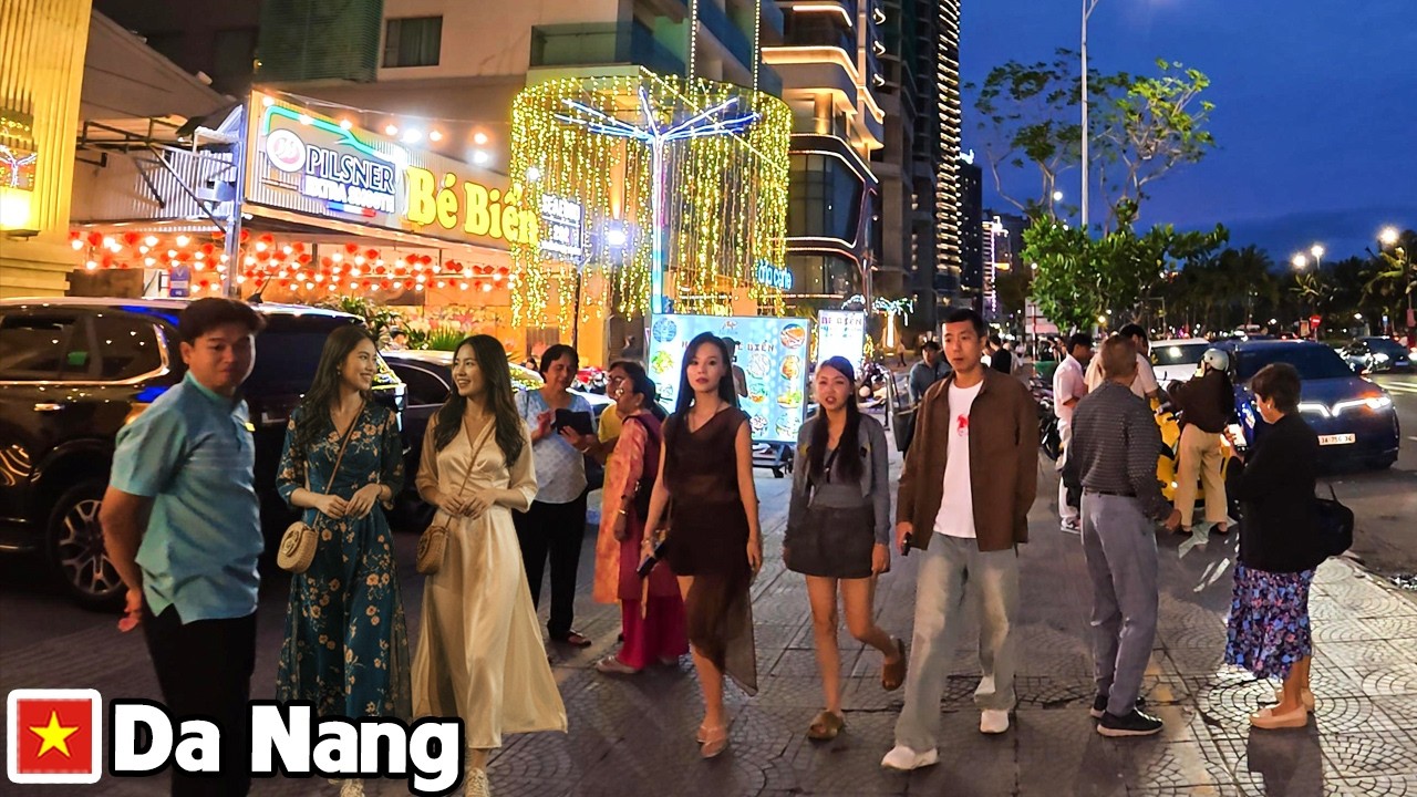 DA NANG VIETNAM Nightlife Street Walking Tour Near My Khe Beach 2026