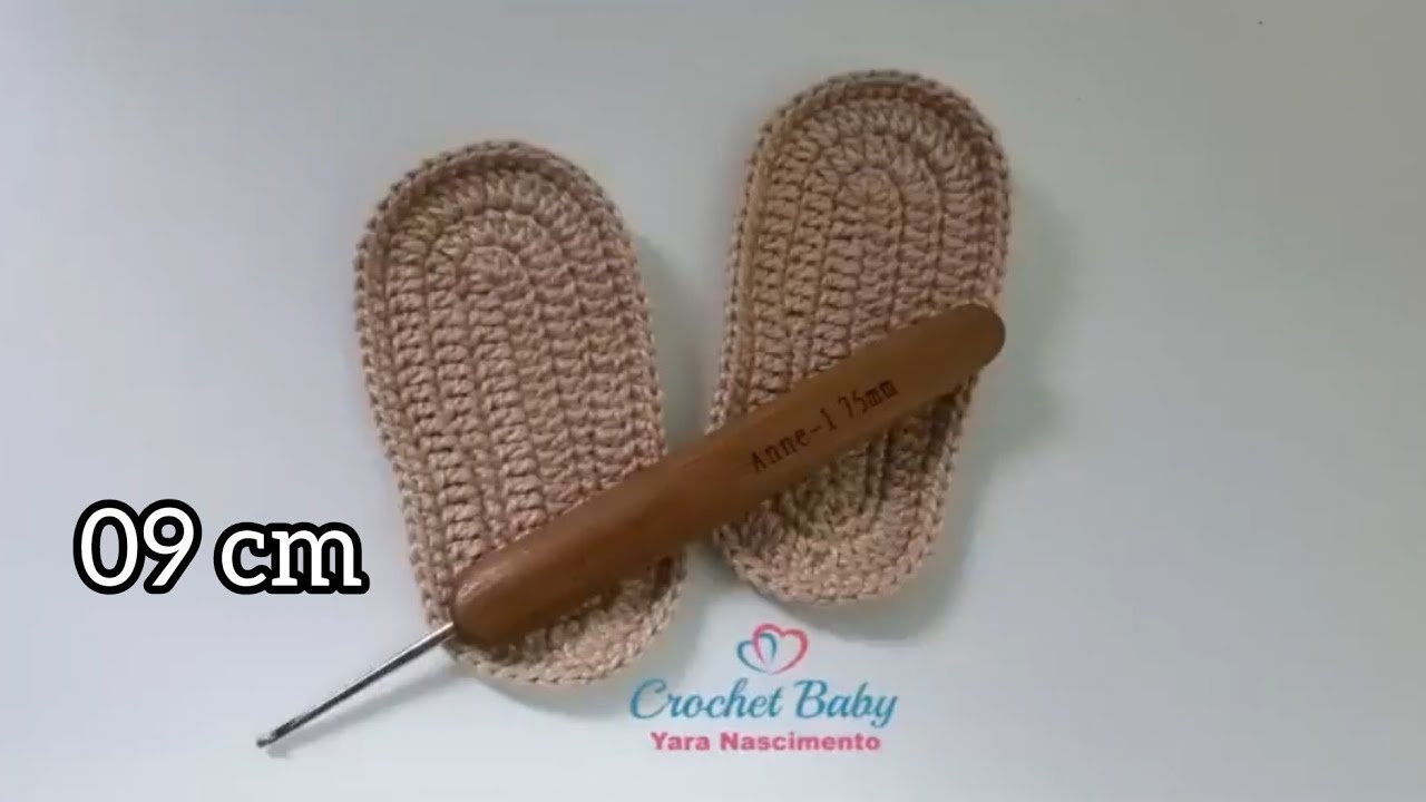 Solinha de Crochê - Tamanho 09 cm - Crochet Baby Yara Nascimento