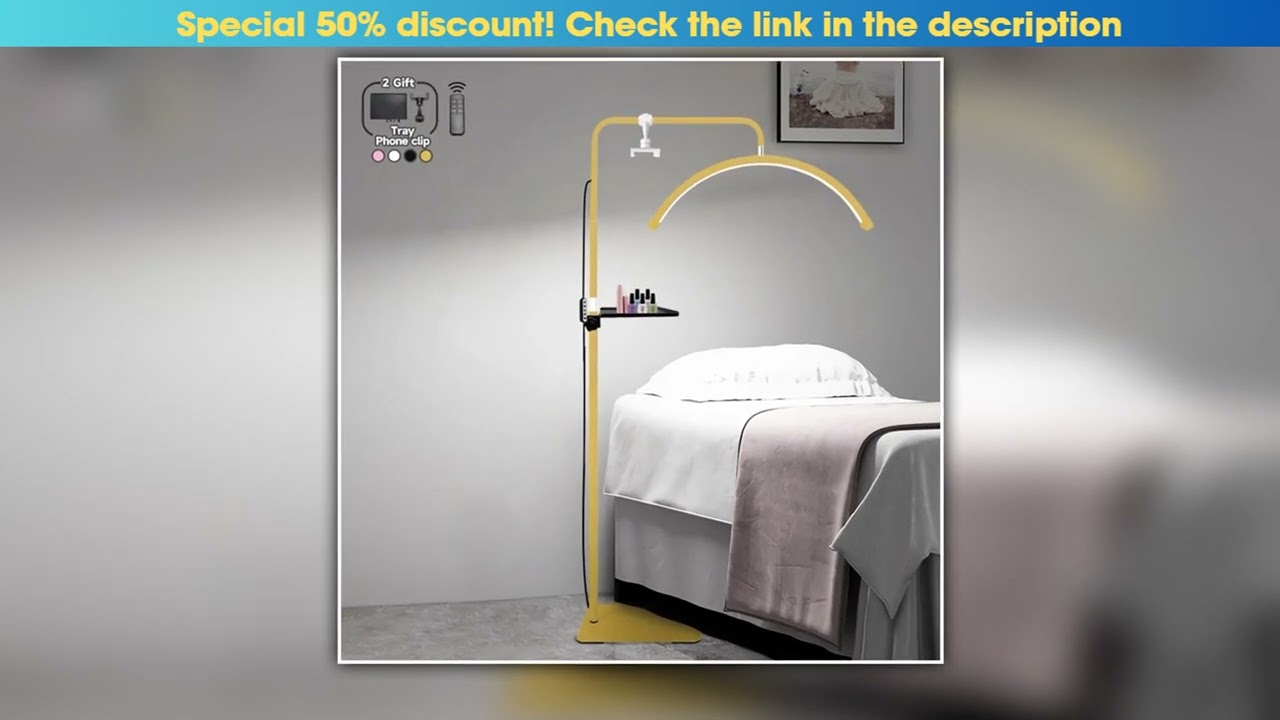 2025 New 23inch 45w Arc Half Moon Ring Light for Lashes Studio lights Photography Light Floor