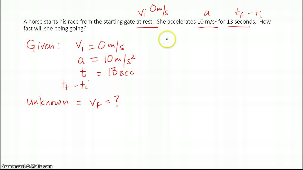 acceleration problem solving with answers