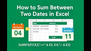 Add Up Only The Dates You Want In Excel