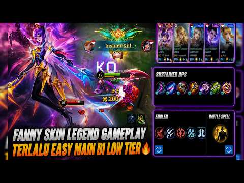 FANNY SKIN LEGENDS GAMEPLAY TERLALU EASY CUY MAIN DI LOW TIER🔥 HIGHLIGHT MOBILE LEGENDS BANG BANG
