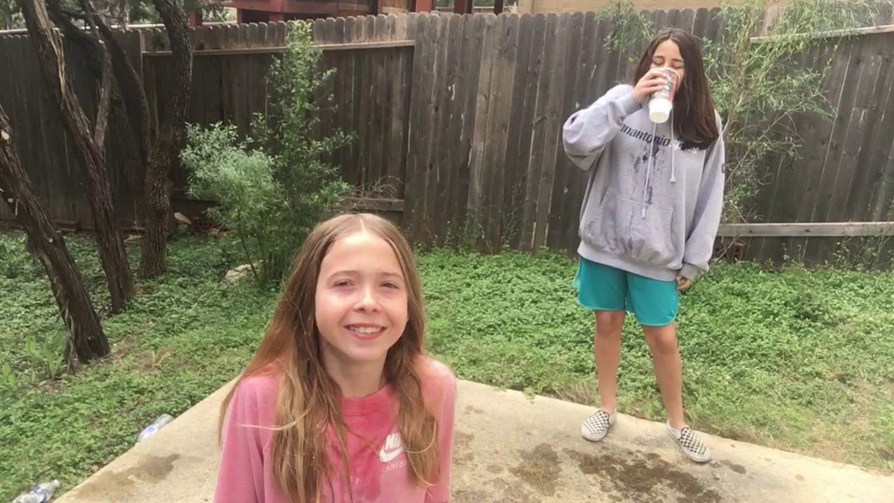 Spitting water on each other challenge - YouTube